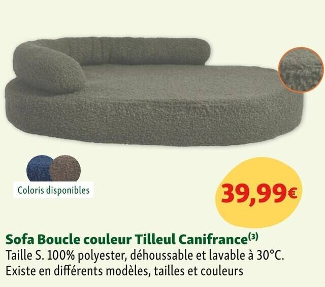 Promo Sofa Boucle couleur Tilleul Canifrance chez Maxi Zoo