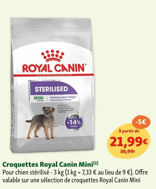 Promo Royal Canin Mini Croquettes chez Maxi Zoo