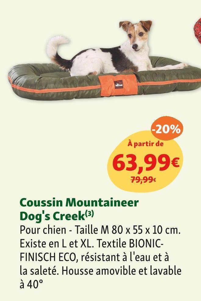 Promo DOG'S CREEK Coussin Mountaineer chez Maxi Zoo