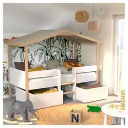 Auchan Lit Cabane Enfant 90 X 190 Cm Avec Sommier + 2 Tiroirs Totem offre