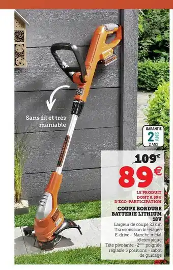 Hyper U Coupe Bordure Batterie Lithium 18v offre
