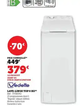 Super U VEDETTE Lave linge offre