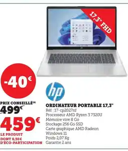 Super U HP Ordinateur portable 17,3" offre
