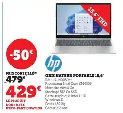Super U HP Ordinateur portable 15,6" offre
