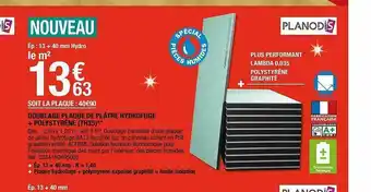 Brico Dépôt Doublage Plaque De Plâtre Hydrofuge + Plystyrène (th35) Planodis offre