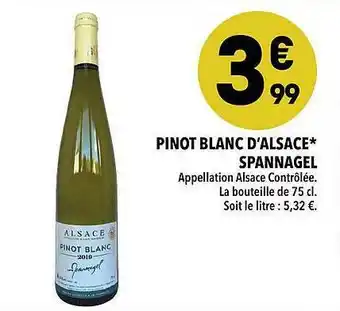 Supeco Pinot Blanc D'alsace Spannagel offre