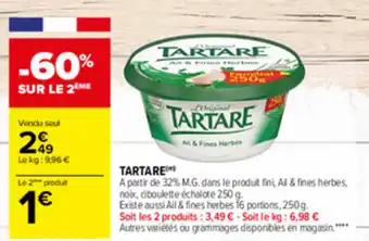Carrefour Tartare offre