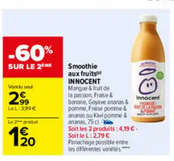 Carrefour Smoothie aux fruits INNOCENT offre