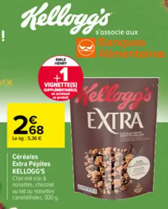 Carrefour Céréales extra pépites KELLOGG'S offre
