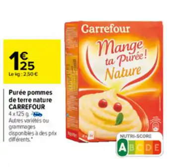 Carrefour Purée pommes de terre nature CARREFOUR offre