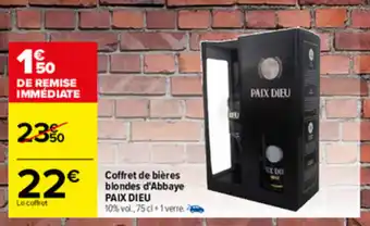 Carrefour Coffret de bières blondes d'abbaye PAIX DIEU offre