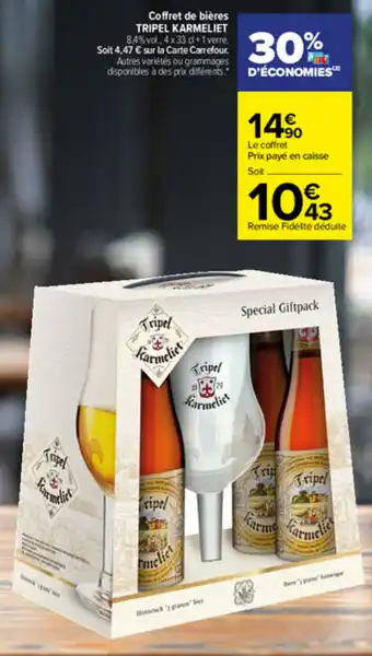 Carrefour Coffret de bières TRIPEL KARMELIET offre