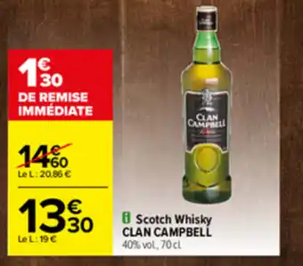 Carrefour Scotch whisky CLAN CAMPBELL offre