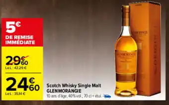 Carrefour Scotch whisky single malt GLENMORANGIE offre