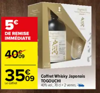 Carrefour Coffret whisky japonais TOGOUCHI offre