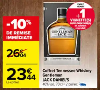 Carrefour Coffret tennessee whiskey gentleman JACK DANIEL'S offre