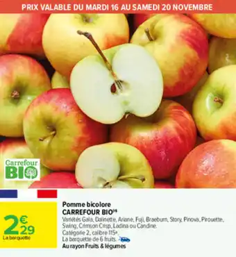 Carrefour Pomme bicolore CARREFOUR BIO offre