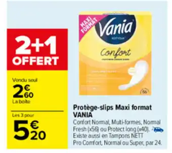 Carrefour Protège-slips maxi format VANIA offre