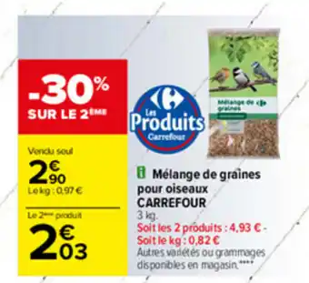 Carrefour Mélange de graines pour oiseaux CARREFOUR offre