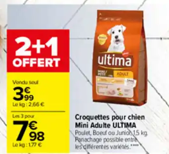 Carrefour Croquettes pour chien mini adulte ULTIMA offre
