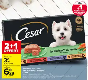 Barquettes pour chien "les recettes de campagne" CESAR