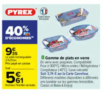 Carrefour Gamme de plats en verre offre