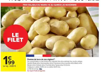 Carrefour Market Pomme de terre de nos régions offre