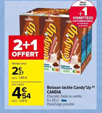 Carrefour Market Boisson lactée candy'up CANDIA offre