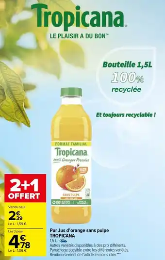 Carrefour Market Pur jus d'orange sans pulpe offre