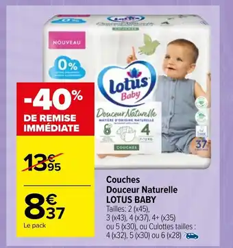 Carrefour Market Couches Douceur Naturelle offre