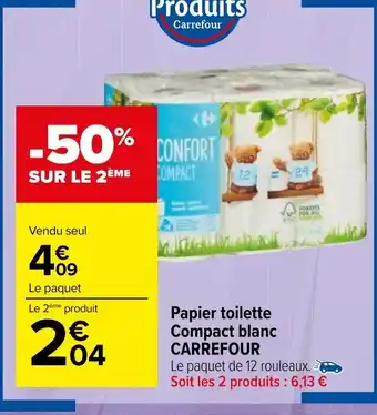 Carrefour Market Papier toilette Compact blanc offre