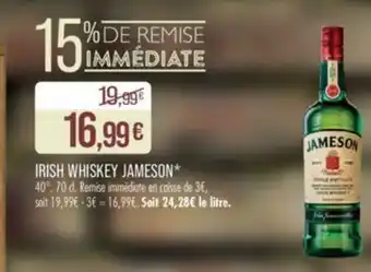 Match Irish Whiskey Jameson* offre