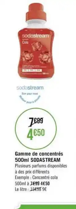 Casino Supermarchés Gamme De Concentrés 500ml Sodastream offre