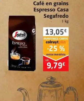 Colruyt Café En Grains Espresso Casa Segafredo offre