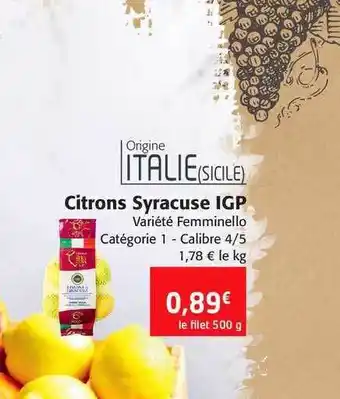Colruyt Citrons Syracuse Igp offre