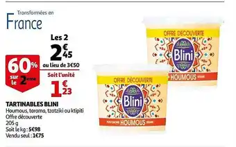 Auchan Tartinables Bilini offre