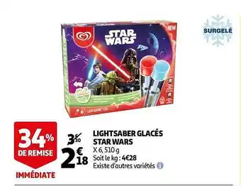 Auchan Light Saber Glacés Star Wars offre