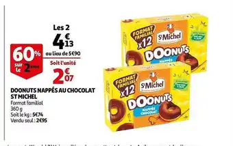 Auchan Doonuts Nappés Au Chocolat St Michel offre