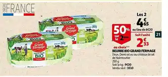 Auchan Beurre Bio Grand Fermage offre