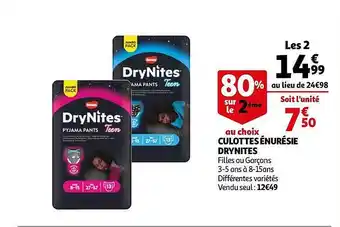 Auchan Culottes énurésie Drynites offre