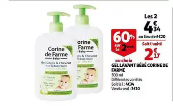 Auchan Gel Lavant Bébé Corine De Farme offre