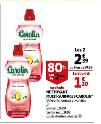 Auchan Nettoyant Multi-surfaces Carolin offre