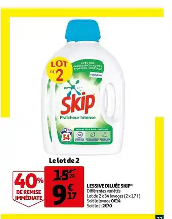 Auchan Lessive Diluée Skip offre