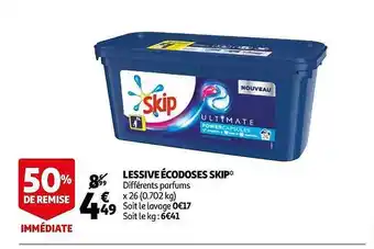 Auchan Lessive écodoses Skip offre