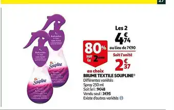 Auchan Brume Textile Soupline offre