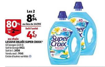 Auchan Lessive Diluée Super Croix offre