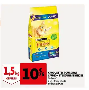 Auchan Croquettes Pour Chat Saumon Et Légumes Friskies offre