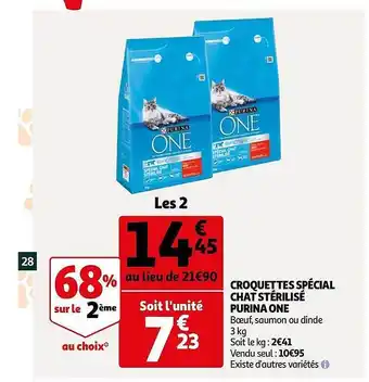 Auchan Croquettes Spécial Chat Stérilisé Purina One offre