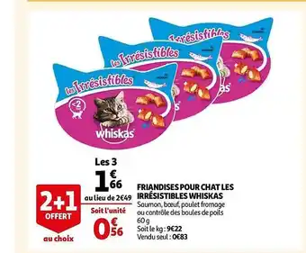 Auchan Friandises Pour Chat Les Irrésistibles Whiskas offre