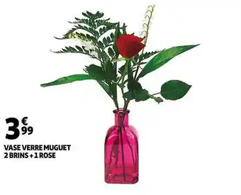 Auchan Vase Verre Muguet 2 Brins + 1 Rose offre